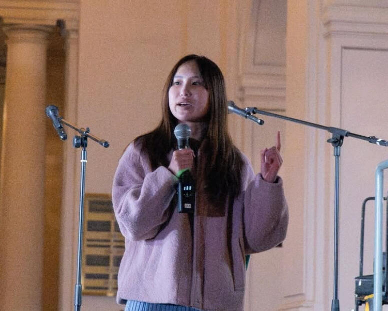 Keynote speaker at PASADENA 100 Candlelight Vigil (2025) on the steps of Pasadena City Hall, featured on PASADENA 100's YouTube (see full speech in video)